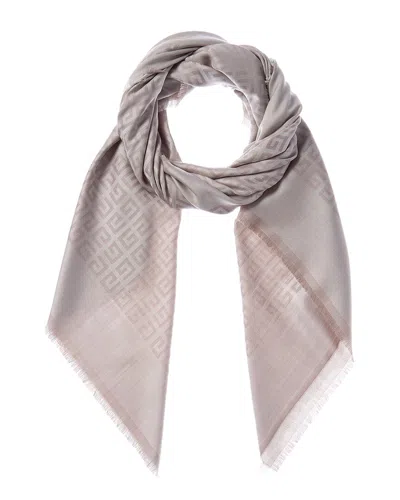 Givenchy 4g All Over Blended Silk & Wool Scarf In Orange