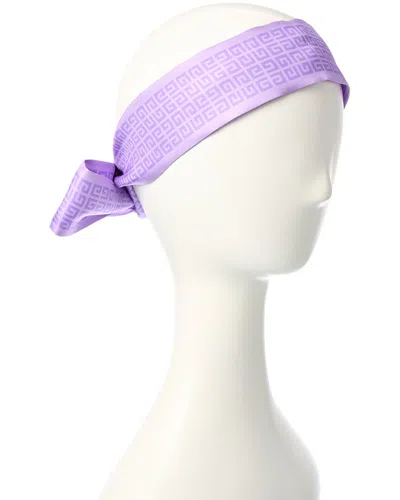 Givenchy 4g All Over Silk Headband In Purple