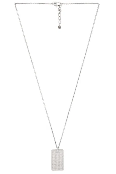 Givenchy 4g Allover Tag Necklace In Silvery