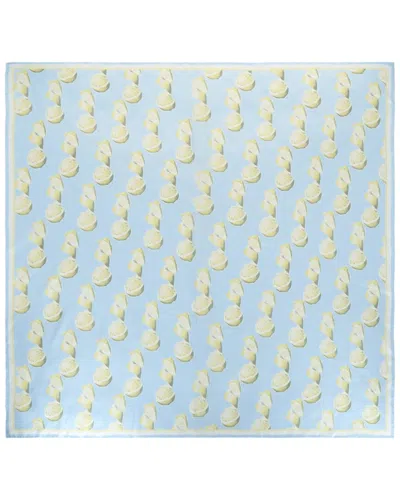 Givenchy 4g & Lemon-print Silk Shawl In Blue