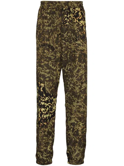 Givenchy 4g Animal-print Track Pants In Brown