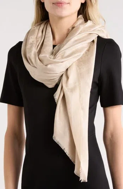 Givenchy 4g Baroque Jacquard Silk & Cotton Blend Scarf In Brown