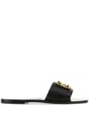Givenchy Lamb Leather Sandals With Metallic Embellishment In Black