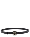 Givenchy 4g Logo Square Buckle Leather Belt In Blue