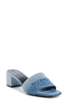 Givenchy Logo Denim Mules In Medium Blue