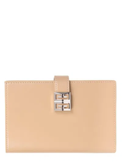 Givenchy 4g Buckle Bi-fold Wallet In Beige