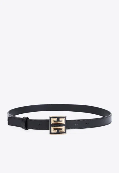 Givenchy 4g-buckle Leather Belt In Black