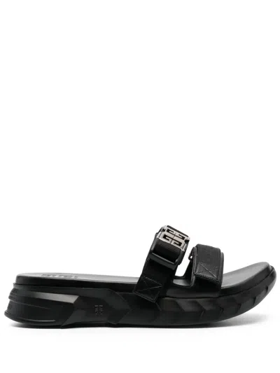 Givenchy 4g Buckle Leather Sandals In Black