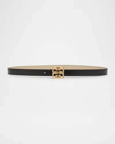 Givenchy 4g Buckle Skinny Leather Belt In Neutrals