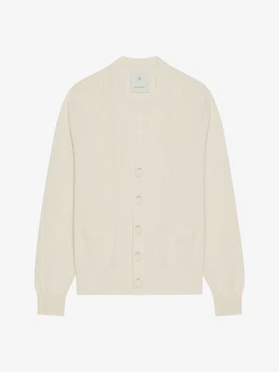 Givenchy 4g Cable-knit Cardigan In White