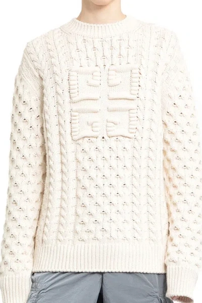 Givenchy 4g Cable-knit Sweater In White