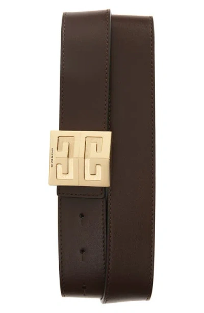 Givenchy 4g Calfskin Reversible Belt In Brown/black