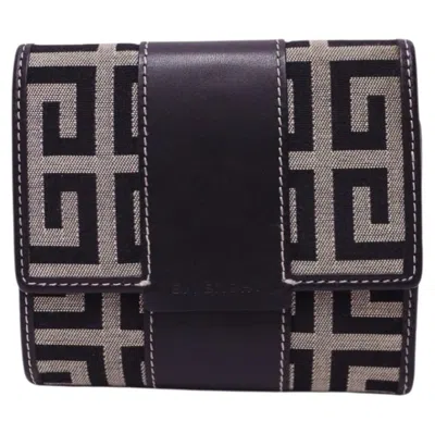 Pre-owned Givenchy 4g Canvas & Black Leather Compact Wallet