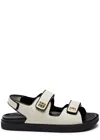 Givenchy 4g Logo-embellished Leather-trimmed Canvas Sandals In Beige