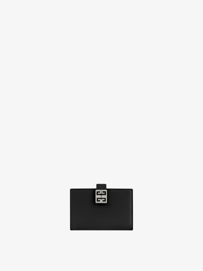 Givenchy 4g Card Holder In Box Leather In Black