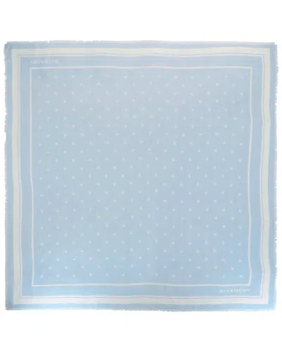 Givenchy 4g Cashmere & Silk-blend Shawl In Blue