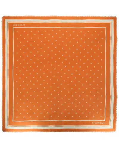 Givenchy 4g Cashmere & Silk-blend Shawl In Orange