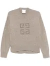 Givenchy 4g Logo Cashmere Crewneck Sweater In Neutrals