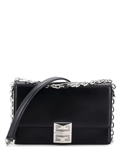 Pre-owned Givenchy 4g Chain Leather Small Crossbody Bag In Black