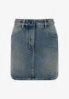 Givenchy Mini Skirt In Denim With Chain Details