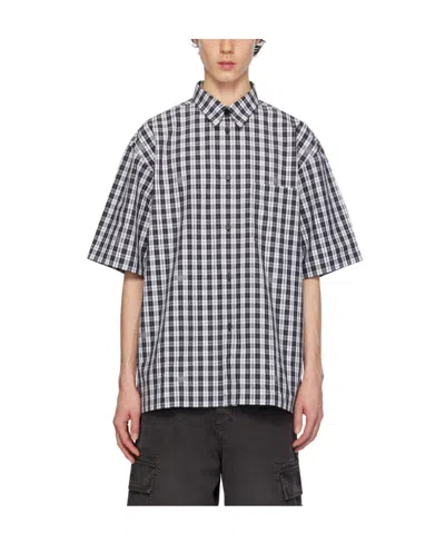 Givenchy 4g Checked Cotton Shirt In Gray