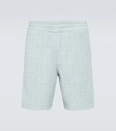 Givenchy 4g Cotton-blend Bermuda Shorts In Blue