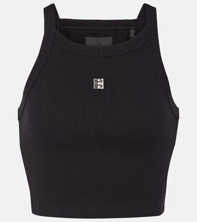 Givenchy 4g Cotton-blend Crop Top In Black