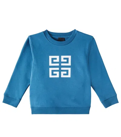 Givenchy Kids' 4g Cotton-blend Jersey Sweatshirt In Blue Ashes