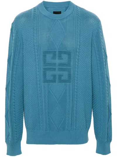 Givenchy 4g Cotton Jumper In Blue