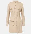Givenchy Removable Belt Safari Dress With Buttoned Cuffs And Flap Pockets In Brown
