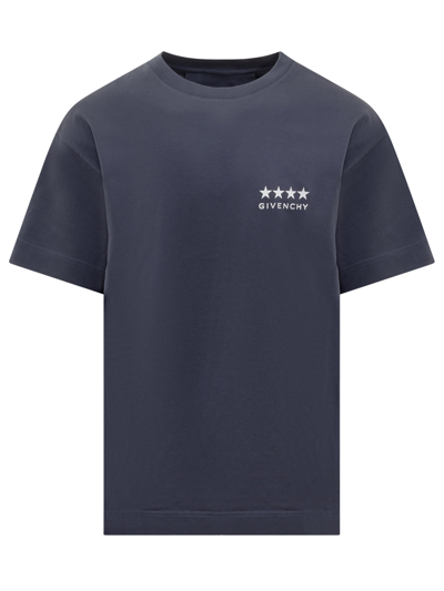 Givenchy 4g Cotton T-shirt In Blue