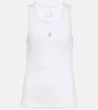 Givenchy 4g Cotton Tank Top In White
