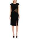 Givenchy Panelled Crepe Midi Dress In Black
