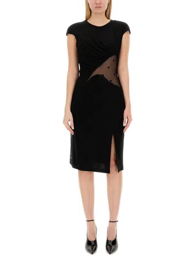 Givenchy 4g Crepe And Tulle Dress In Black