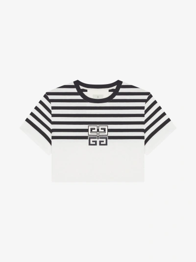 GIVENCHY 4G STRIPED CROPPED T-SHIRT IN COTTON