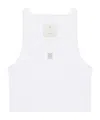 Givenchy Women's Cropped Tank Top In Cotton With 4g Detail In White