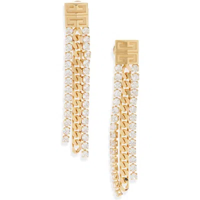 Givenchy 4g Crystal Chain Drop Earrings In Golden Yellow