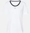 Givenchy Slim Fit T-shirt In Cotton And Crystals With 4g Detail In Weiss