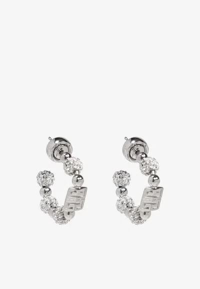 GIVENCHY 4G CRYSTAL EMBELLISHED HOOP EARRINGS
