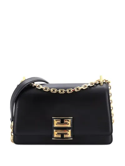Pre-owned Givenchy 4g Cube Chain Top Handle Bag Leather Small Shoulder Bag In Black
