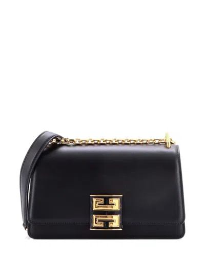 Pre-owned Givenchy 4g Cube Chain Top Handle Bag Leather Small Shoulder Bag In Black
