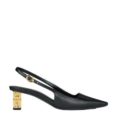 Givenchy Black G Cube Slingback Heels In 001 Black