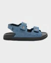 Givenchy 4g Strap Flat Sandals In Medium Blue