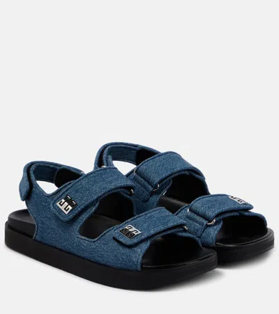 Givenchy 4g Denim Sandals In Blue