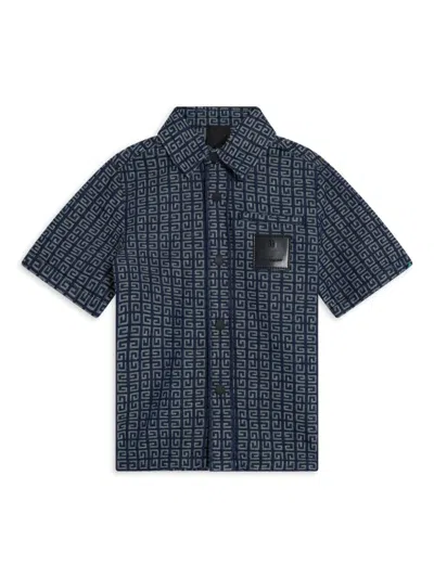 Givenchy Kids' 4g Denim Shirt In Blau