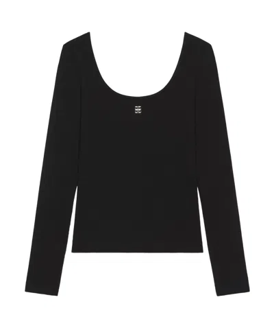 Givenchy Slim Fit Top In Cotton With 4g Liquid Detail In Black