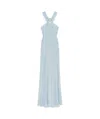Givenchy Evening Dress In Silk With 4g Detail In Ice-blue