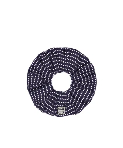 Givenchy 4g Dot Printed Hair Ring In Navy Blue/white