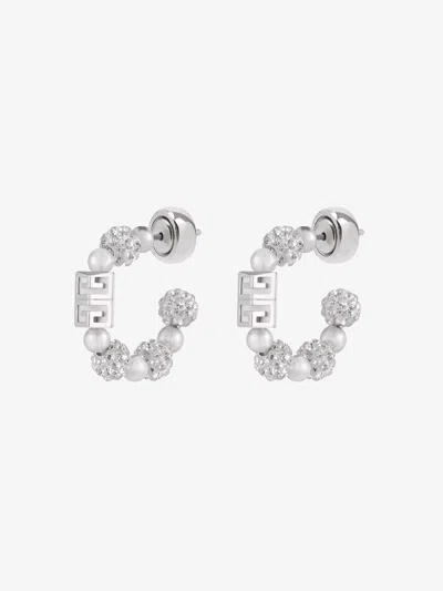 Givenchy 4g Earrings In Metal With Crystals In Metallic