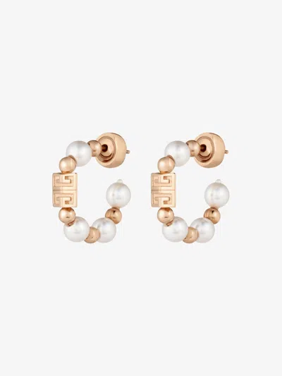 Givenchy Boucles D'oreilles 4g En Métal Avec Perles In Pink